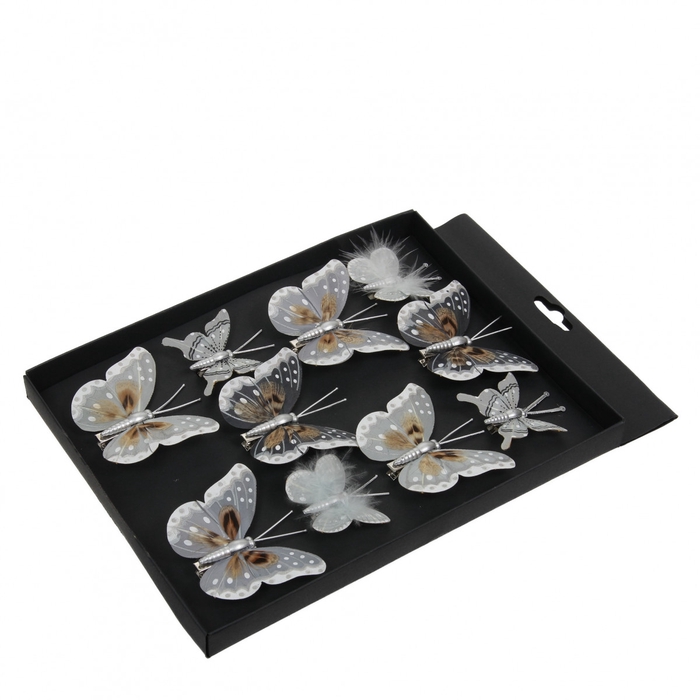 <h4>Christmas Deco butterfly/clip 5-8cm x10</h4>