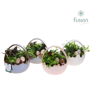 Mand keramiek Pasen met arrangement