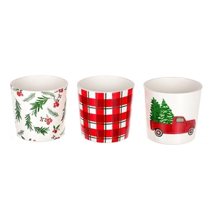 DECO Bloempot Kerst 3 Ass H12D13 (972393000)