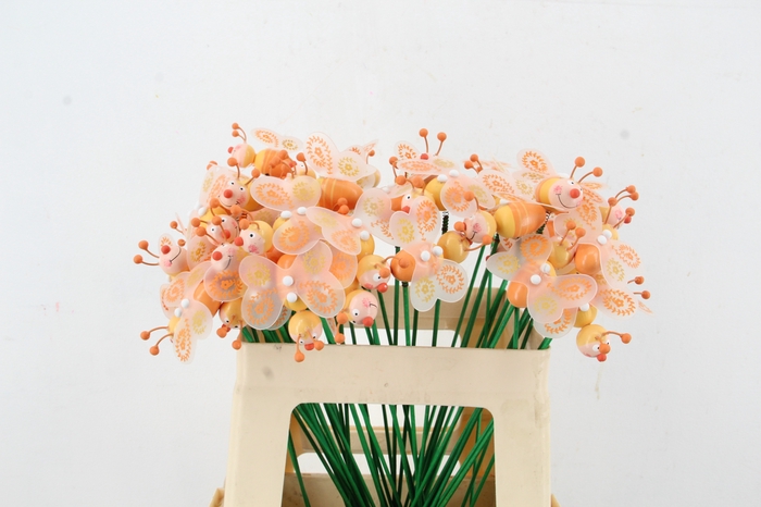 <h4>Stick Bee Wood Orange 6cm</h4>