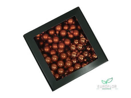 KERSTBAL GLASS 20MM ON WIRE 144PCS MANDARIN