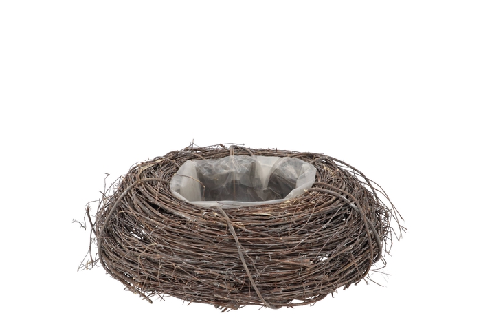 Wreath Elm Branches Planter Grey With Bottom 30x10cm