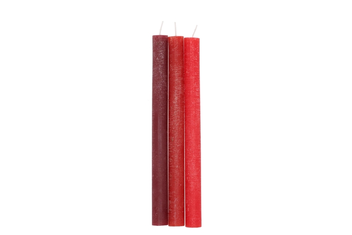 Candle Frosty Taper Wild Red Mix 2x25cm