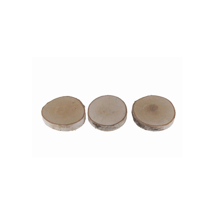 <h4>WOOD SLICE BIRCH ROUND 8-11CM h2 3PCS NATUREL</h4>