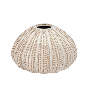 Pearl Grey Vase Urchin 22x22x14cm Nm