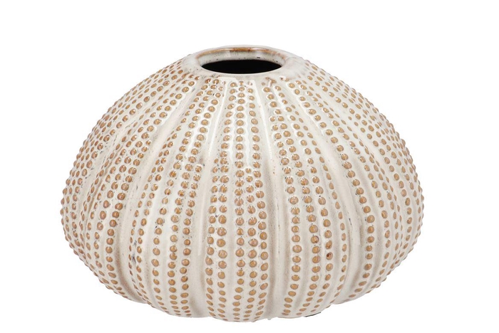 Pearl Grey Vase Urchin 22x22x14cm Nm