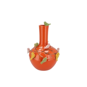 Bird Vase Orange Tube 20x25cm Nm