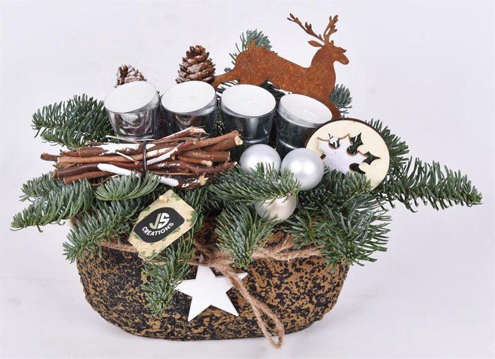 <h4>Cement ovaal met ster 21x12cm</h4>