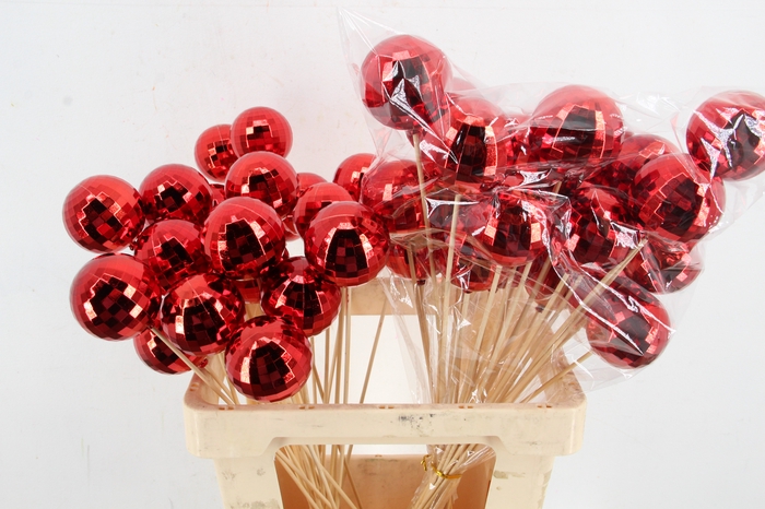 <h4>Stick Ball Mirror C. Ø6cm Red</h4>