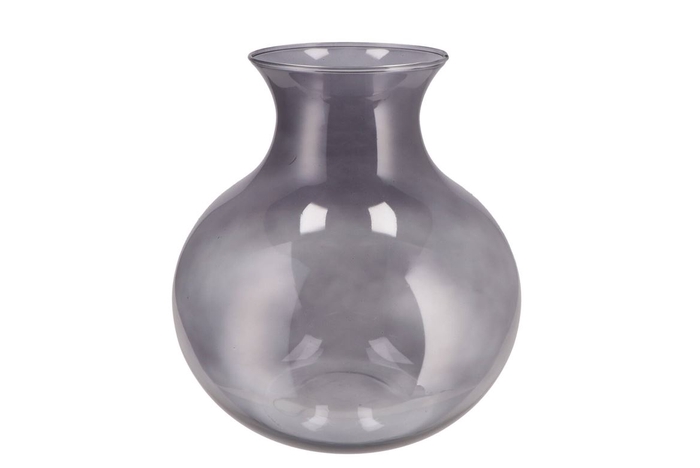 <h4>Mira Smoke Glass Cone Neck Sphere Vase 32x32x32cm</h4>