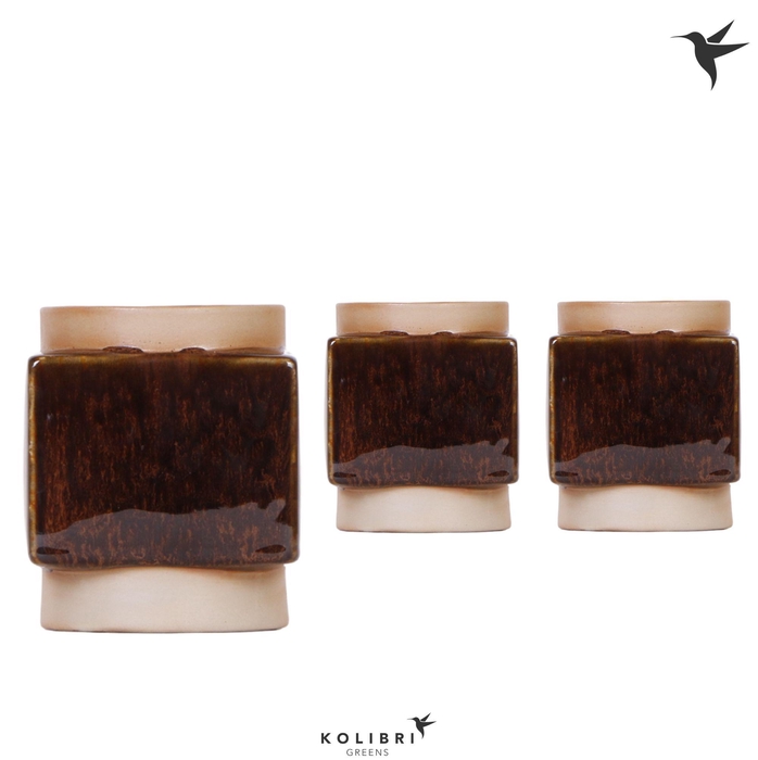 <h4>Kolibri Home Classy Cube pot brown</h4>