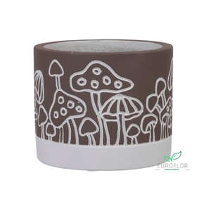 CEMENT FLOWERPOT MUSHROOM BROWN D11 9CM