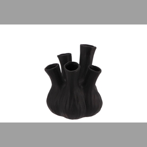 Aglio Matt Black Vase 13x16cm