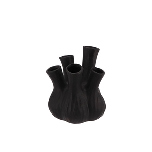Aglio Matt Black Vase 13x16cm