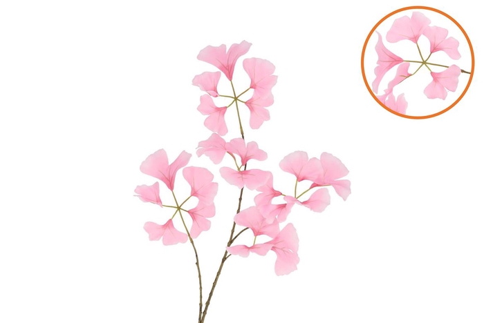 Silk Ginkgo Pink 85cm Nm