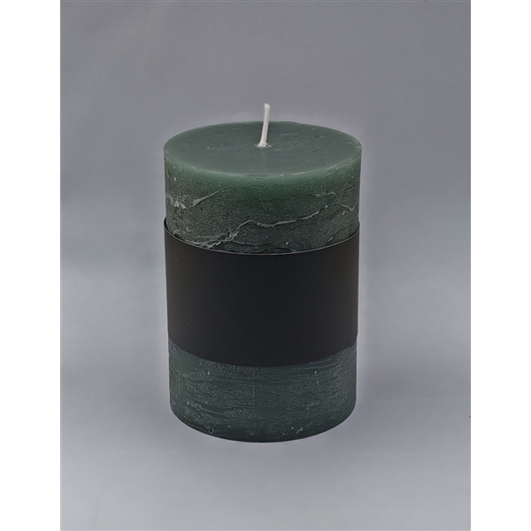 <h4>Pillar candle Lucian d6.8xh9.5 rustic forest green</h4>