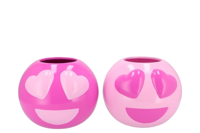 <h4>Smiley Lovely Pink Mix Vase Ass 21x21x18cm</h4>