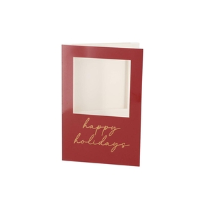 Gift Tile Card Happy Hollidays Burgundy 21x14x1cm