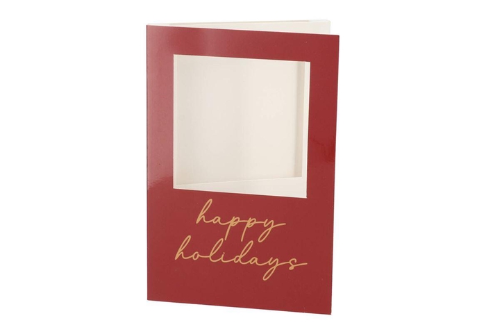 <h4>Gift Tile Card Happy Hollidays Burgundy 21x14x1cm</h4>