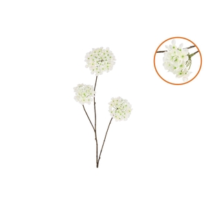 Silk Hydrangea X3 White 85cm Nm