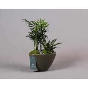 Keramieken bootpot groen met arrangement