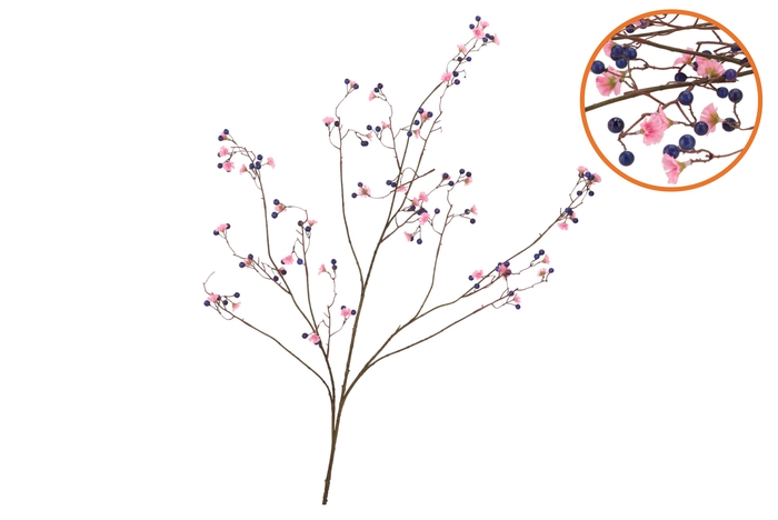 Silk Berry Blossom Blue 135cm