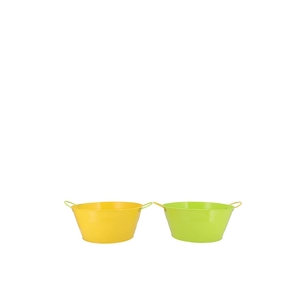 Zinc Basic Yellow/green Ears Bucket 27x20cm