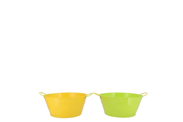 Zinc Basic Yellow/green Ears Bucket 27x20cm