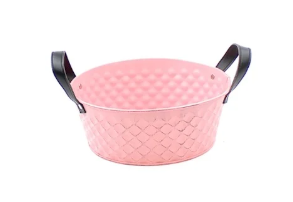 <h4>Zinc planter pink with diamond pattern d22</h4>