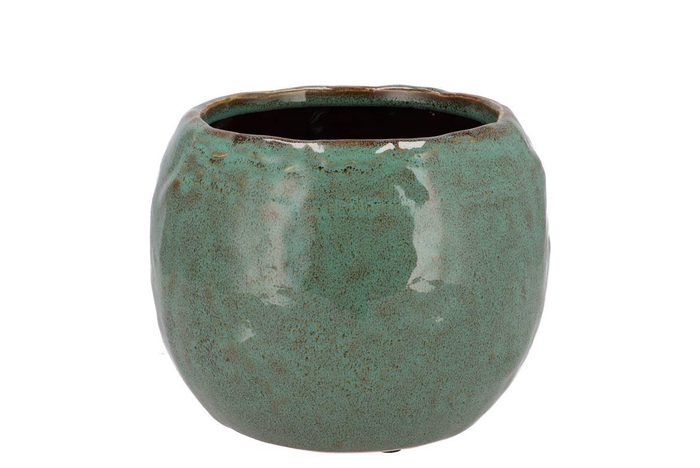 Iron Stone Green Ball Pot 18x18x14cm Nm