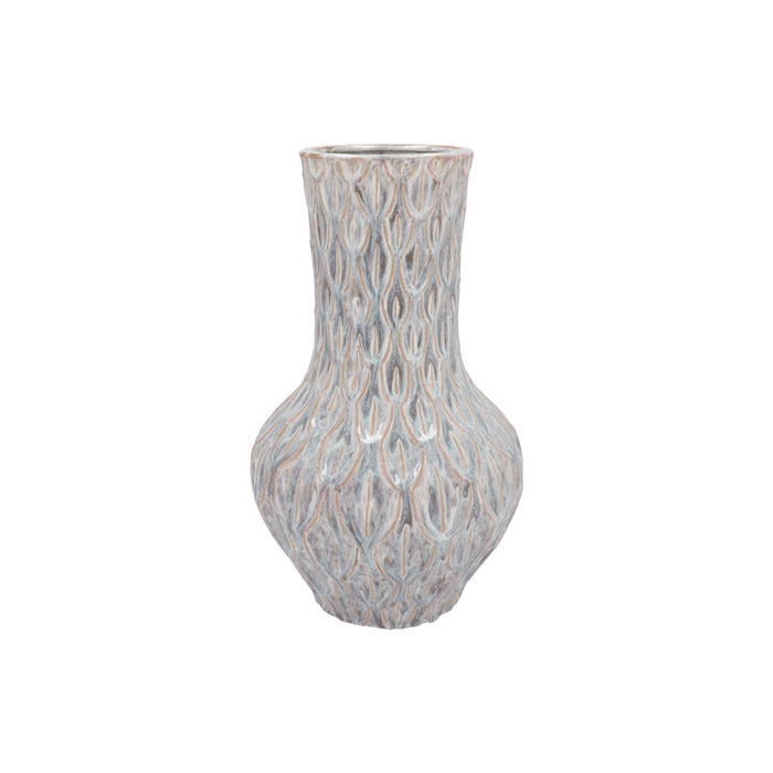 <h4>Inga Boa Grey Vase Neck Active Glaze 28x28x46cm</h4>