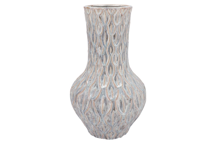 <h4>Inga Boa Grey Vase Neck Active Glaze 28x28x46cm Nm</h4>