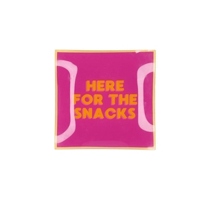 Plate Square Here For The Snacks 18x18x2cm