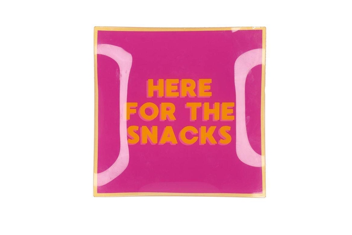 Plate Square Here For The Snacks 18x18x2cm Nm