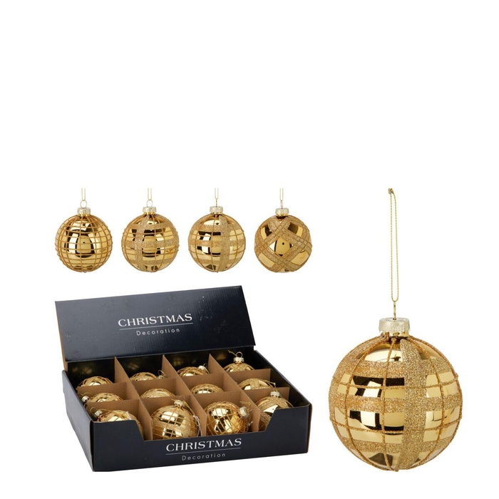 <h4>Kerstbal Bal 80mm Glas ass.</h4>