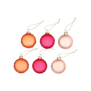 Glassball Ornaments Macaron Orange 6x3cm