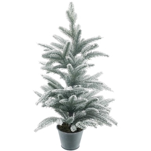 Pine tree w\\zinc pot snow 66cm