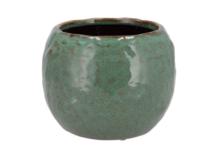 Iron Stone Green Ball Pot 20x20x16cm Nm