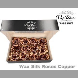 WAX SILK ROSES COPPER