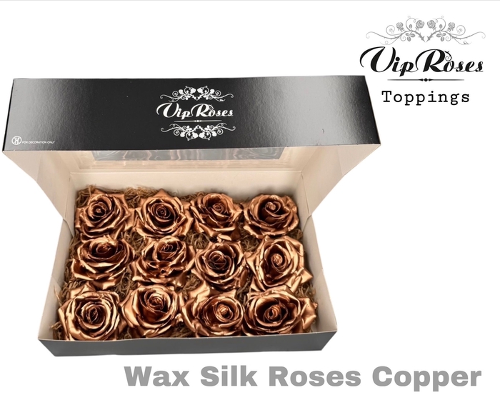 WAX SILK ROSES COPPER