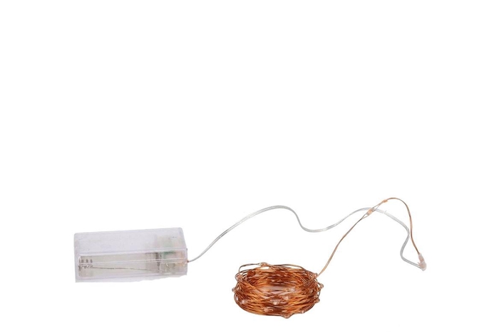 <h4>Led Shine Light Chain 80led Timer Ex Battery 395+10cm Copper</h4>