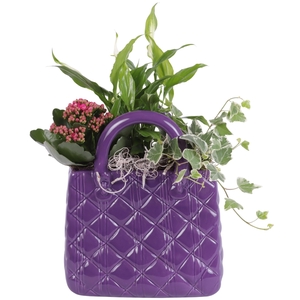 Yearround Arr. Indoor Ceramic Designer Handbag Purple Ø22cm 3PP