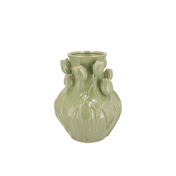 <h4>Mara Pistache Vase Neck Tulip 24x24x27cm Nm</h4>