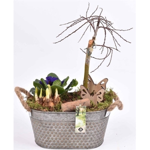 Zink ovaal 26x15,5 old look