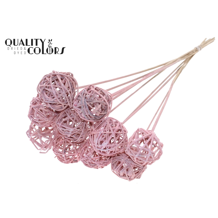 <h4>Bruce Ball 5cm on stem Frosted Light Pink</h4>