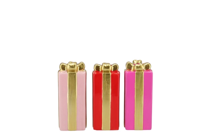 Joy Jolly Pink Gift Candle H Ass 6x10cm