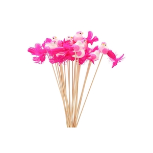 Pick Bird On Stick Fuchsia P/1 11x4x50cm