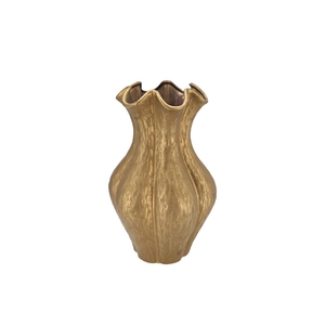 Inga Driss Gold Vase Active Glaze 25x25x36cm