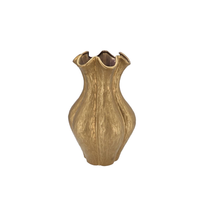 <h4>Inga Driss Gold Vase Active Glaze 25x25x36cm</h4>