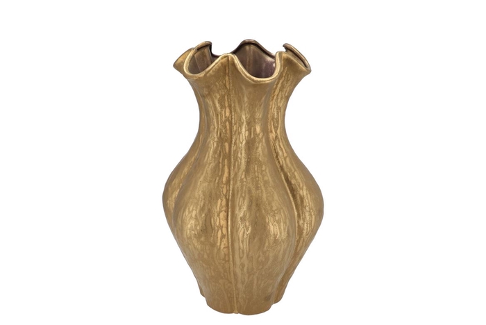 <h4>Inga Driss Gold Vase Active Glaze 25x25x36cm</h4>